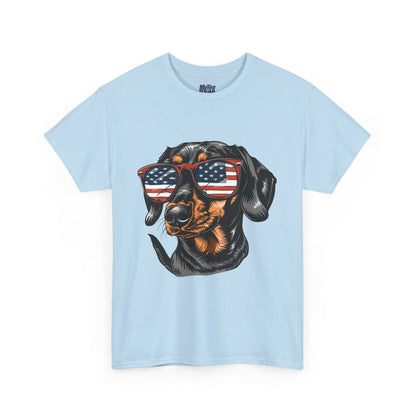 Patriotic Dachshund With Sunglasses Unisex T-Shirt