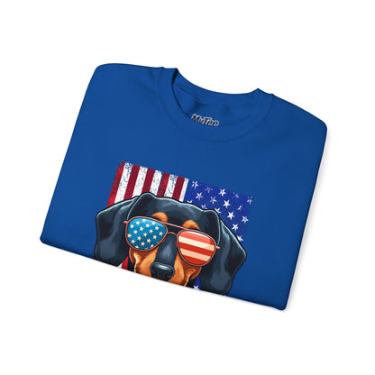 Patriotic Dachshund Flag Shades Unisex Sweatshirt
