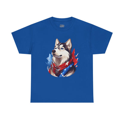 Patriotic Siberian Husky Unisex T-Shirt