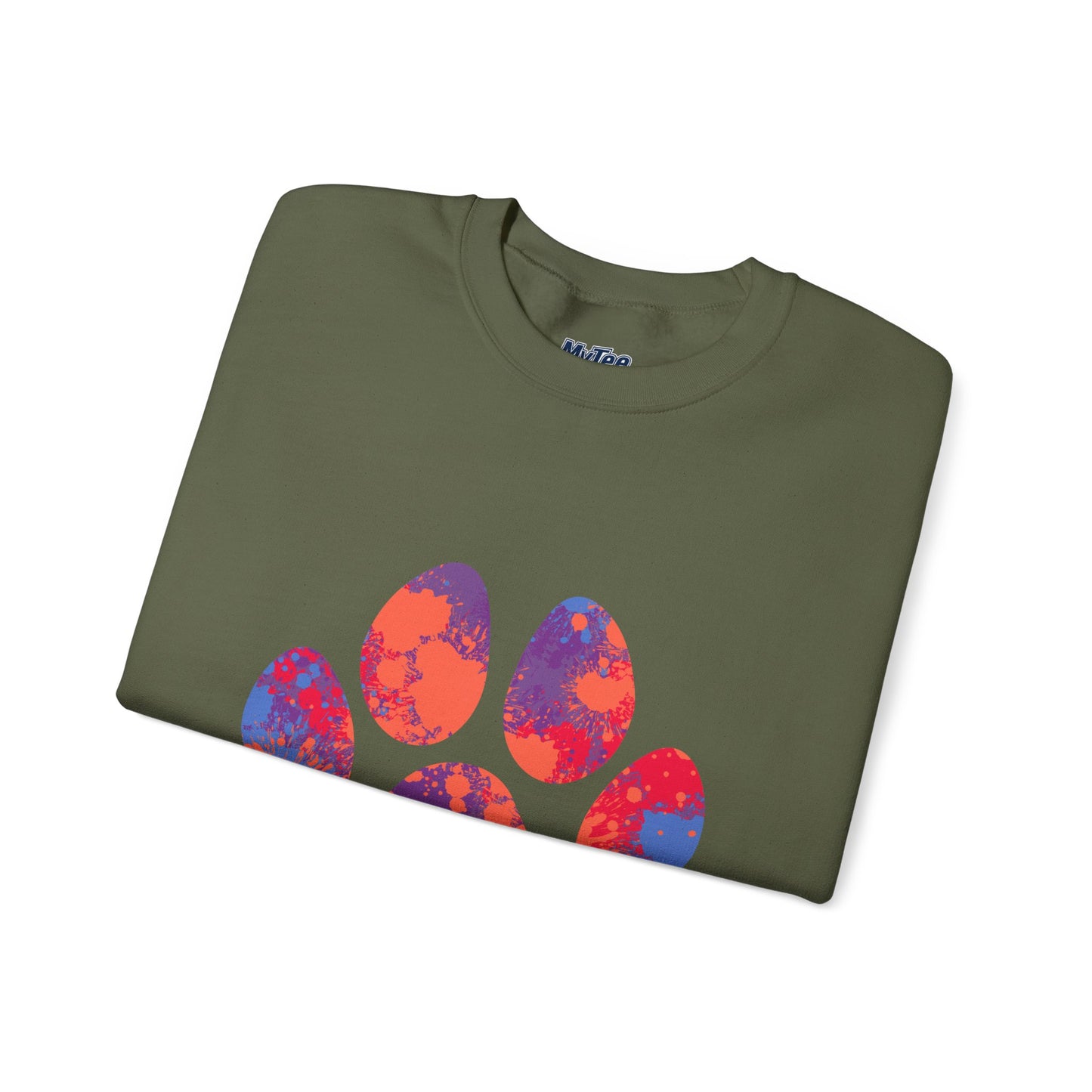 Colorful Paw Print Crewneck Sweatshirt | Pet Lover Gift, Cozy Casual Wear
