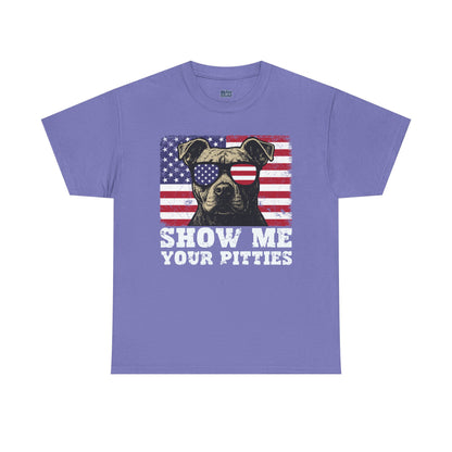 Show Me Your Pitties Patriotic Pitbull Unisex T-Shirt