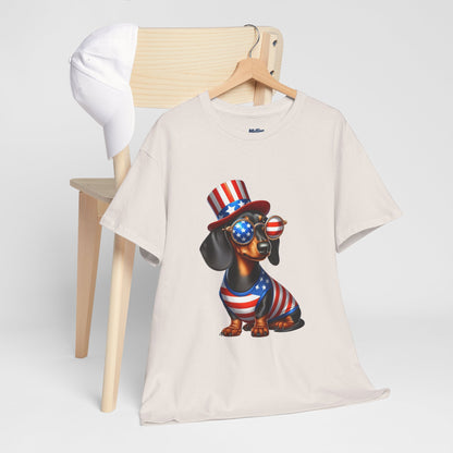 Patriotic Dachshund 4th of July T-Shirt | Red, White & Woof Style
