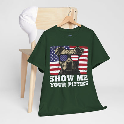 Show Me Your Pitties Patriotic Pitbull Unisex T-Shirt