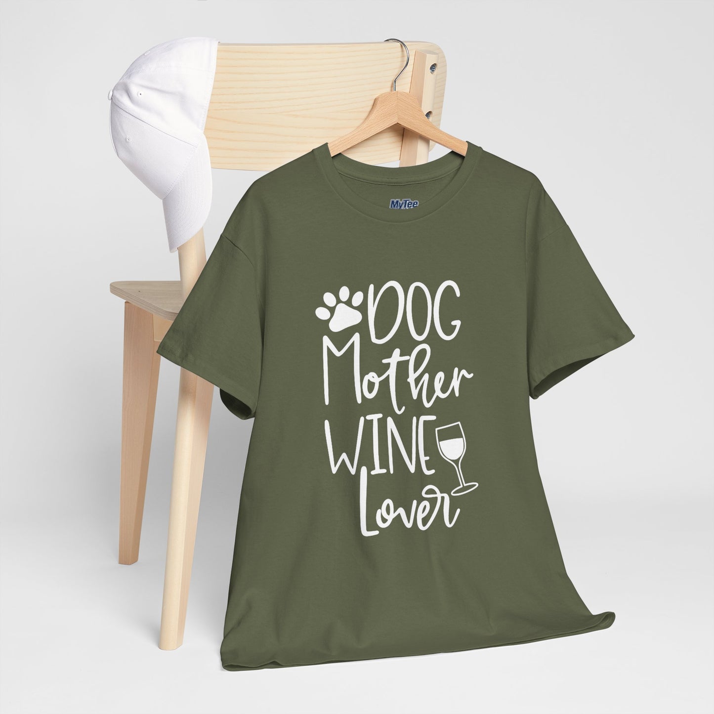 Dog Mother Wine Lover - Cotton T-Shirt