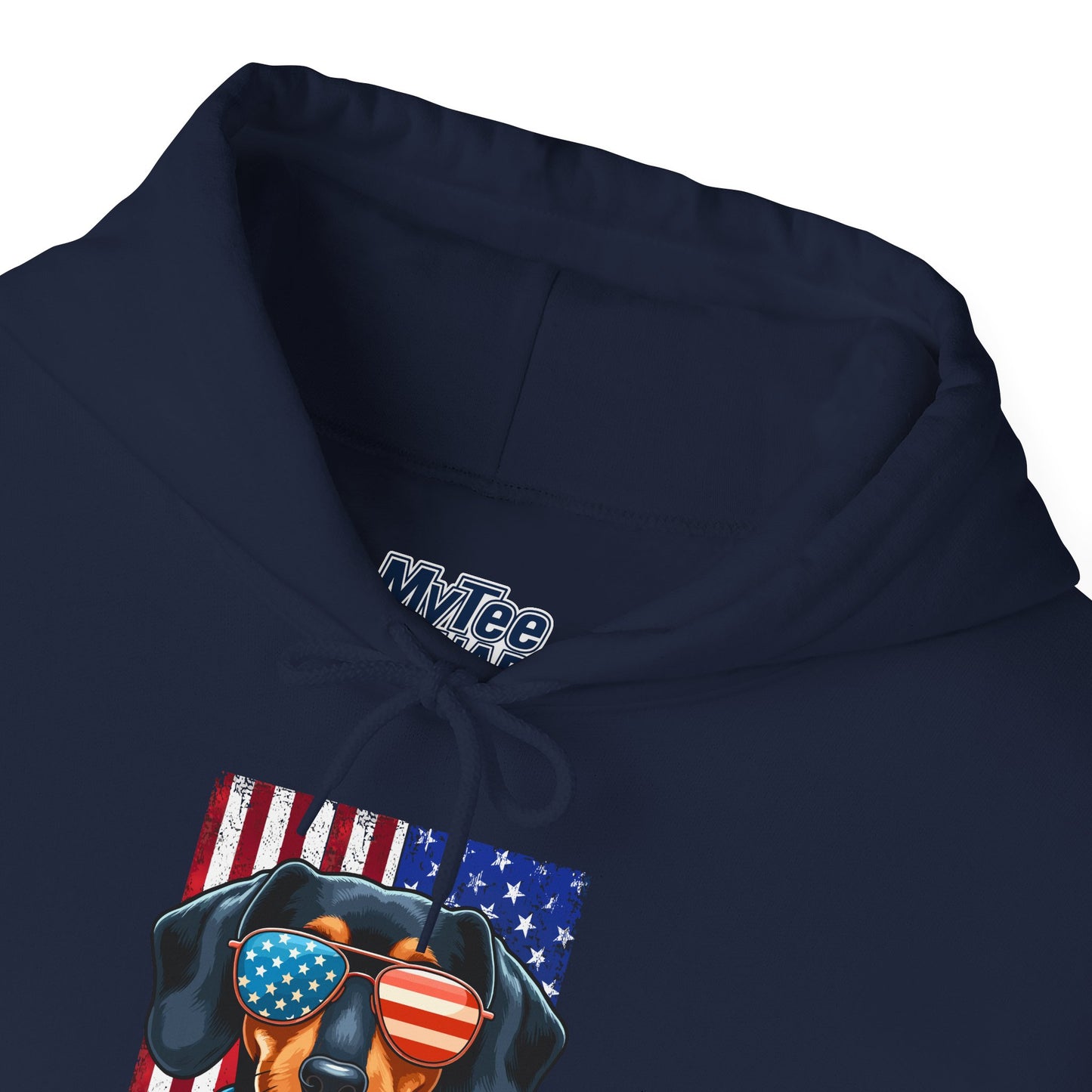 Patriotic Dachshund Dog Flag Shades Unisex Hoodie