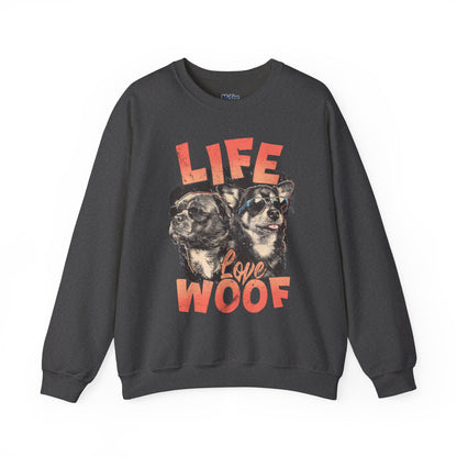 Life Love Woof Sweatshirt – Cozy Dog Lover Crewneck
