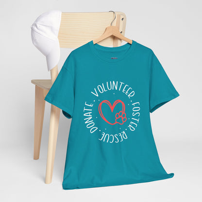 Pet Lover's Heart Volunteer Rescue Foster Donate Unisex T-Shirt