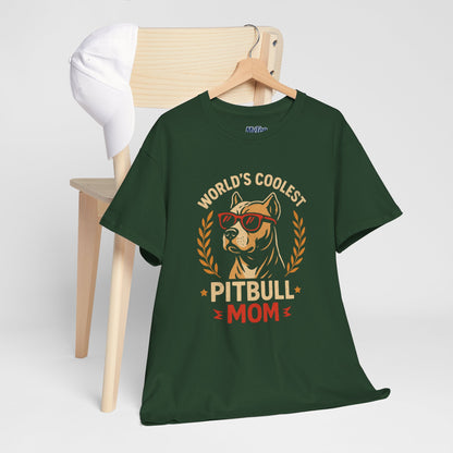 World's Coolest Pitbull Mom T-Shirt | Gift For Dog Mom