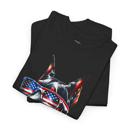 Patriotic Doberman With Sunglasses Unisex T-Shirt