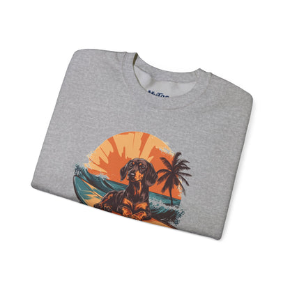 Dachshund Beach Bum Unisex Sweatshirt – Cozy Coastal Dog Graphic