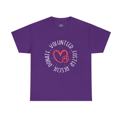 Pet Lover's Heart Volunteer Rescue Foster Donate Unisex T-Shirt