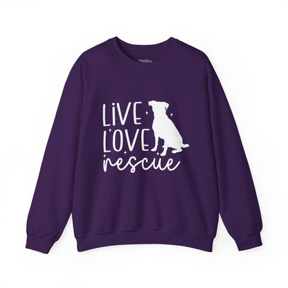 Live Love Rescue Crewneck Sweatshirt | Cozy Pet-Lover Gift