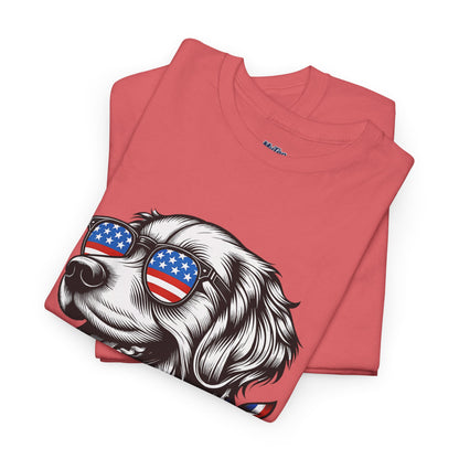 Patriotic Golden Retriever With Sunglasses Unisex T-Shirt
