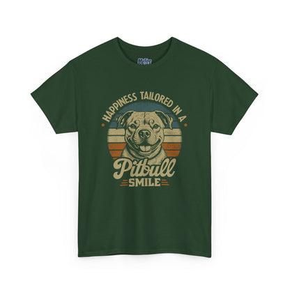 Happiness Tailored In A Pitbull Smile Unisex Tee | Animal Rescue Support Tee