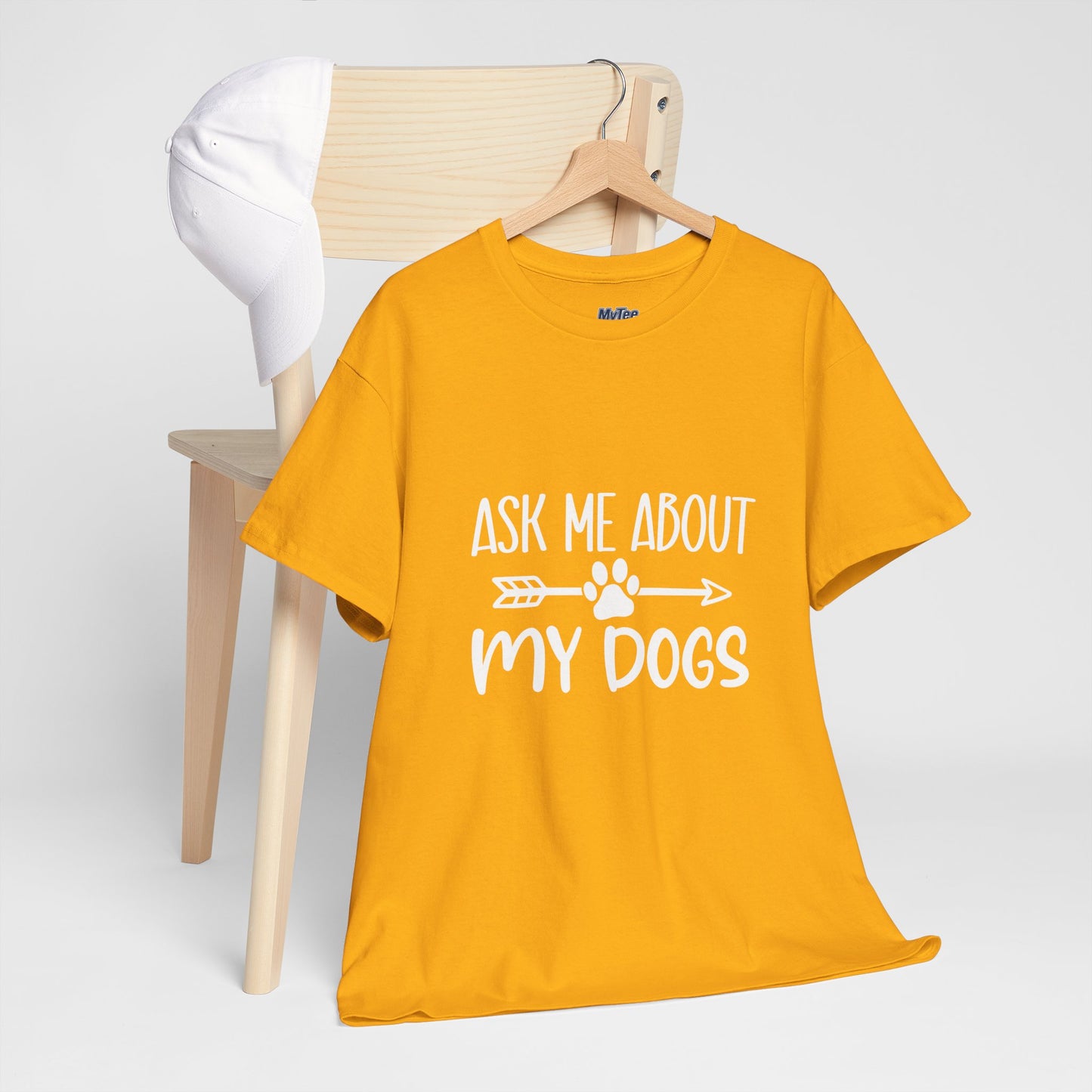 Ask Me About My Dogs Unisex Cotton T-Shirt | Dog Lover Gift