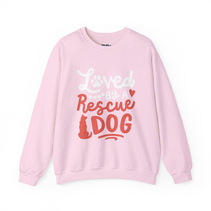 Loved By A Rescue Dog Sweatshirt | Animal Lover Gift, Cozy Crewneck