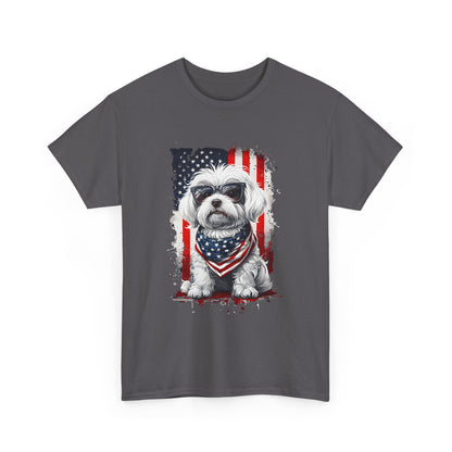 Patriotic Havanese Unisex Cotton T-Shirt