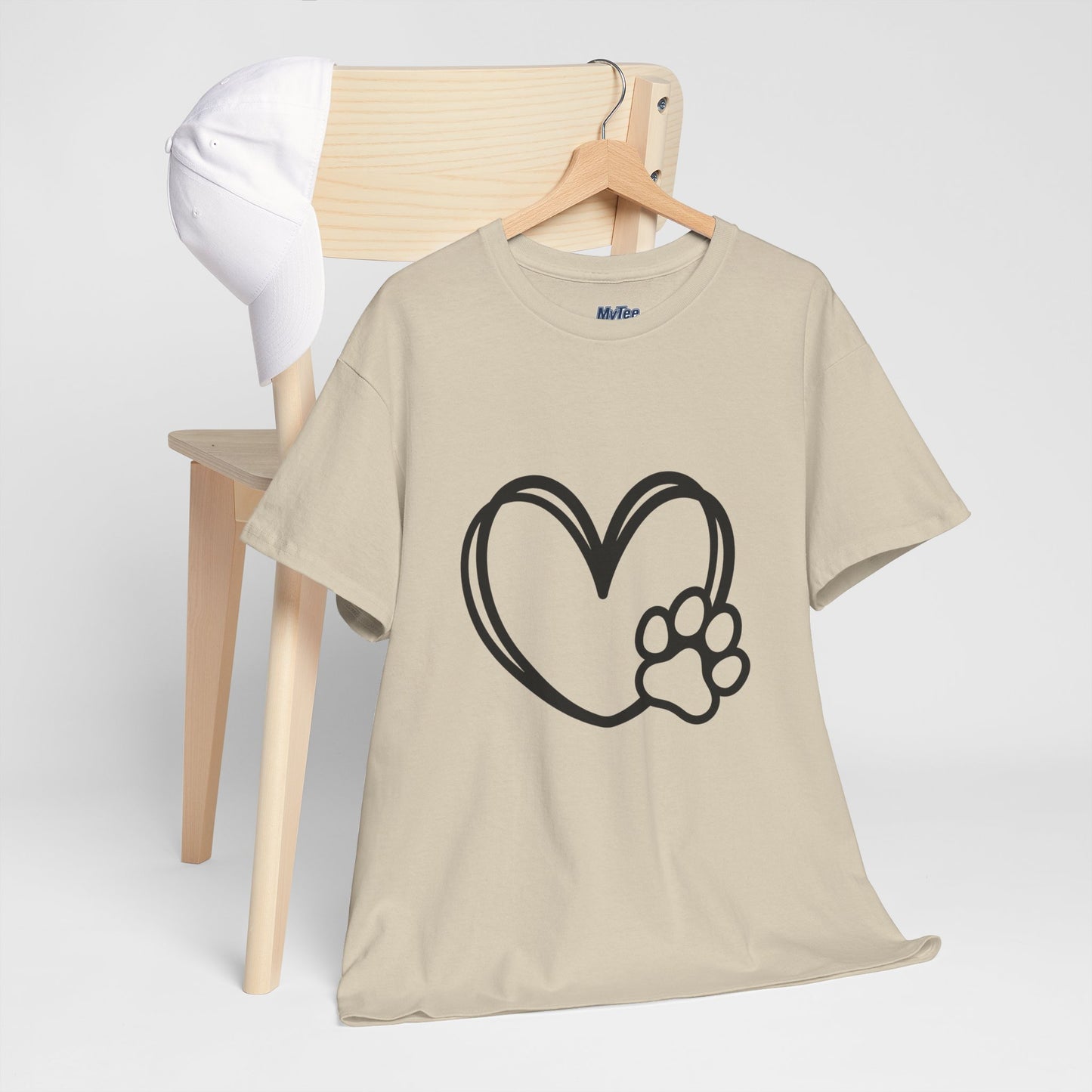 Simple Paw Heart Unisex T-Shirt – For Dog Lovers