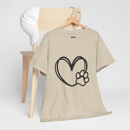Simple Paw Heart Unisex T-Shirt – For Dog Lovers