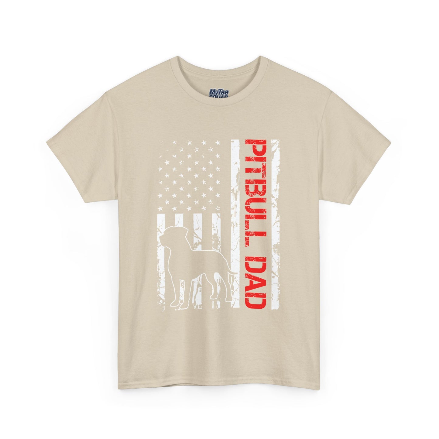 Patriotic Pitbull Dad Heavy Cotton T-Shirt | Father's Day Gift