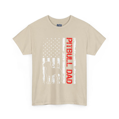 Patriotic Pitbull Dad Heavy Cotton T-Shirt | Father's Day Gift