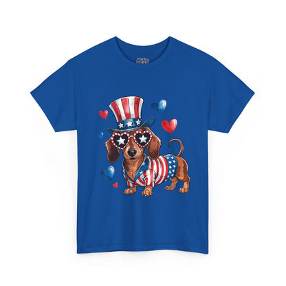 Patriotic Dachshund Unisex T-Shirt | Dog Lover Gift, July 4th Celebration