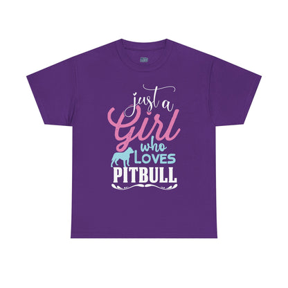 Just a Girl Who Loves Pitbulls T-Shirt – Cute Dog Lover Tee