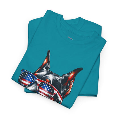 Patriotic Doberman With Sunglasses Unisex T-Shirt