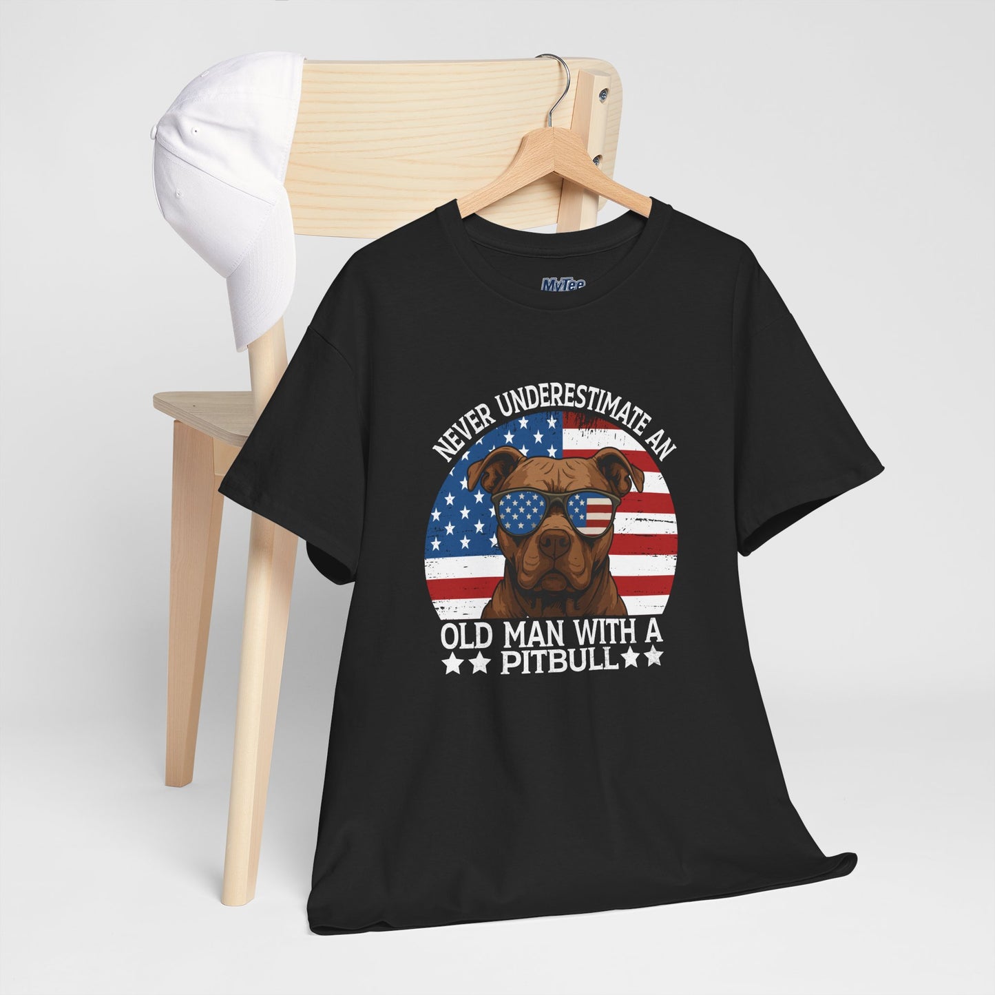 Never Underestimate An Old Man With A Pitbull T-Shirt | Gift For Dog Father