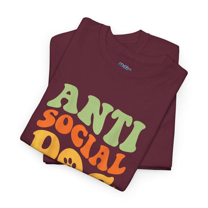 Anti Social Dog Moms Club Cotton T-Shirt - Fun & Comfy Pet Lover Tee
