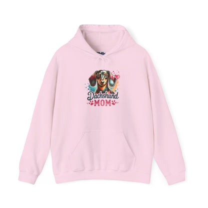 Funky Dachshund Mom Hoodie – Bright Graphic Dog Tee