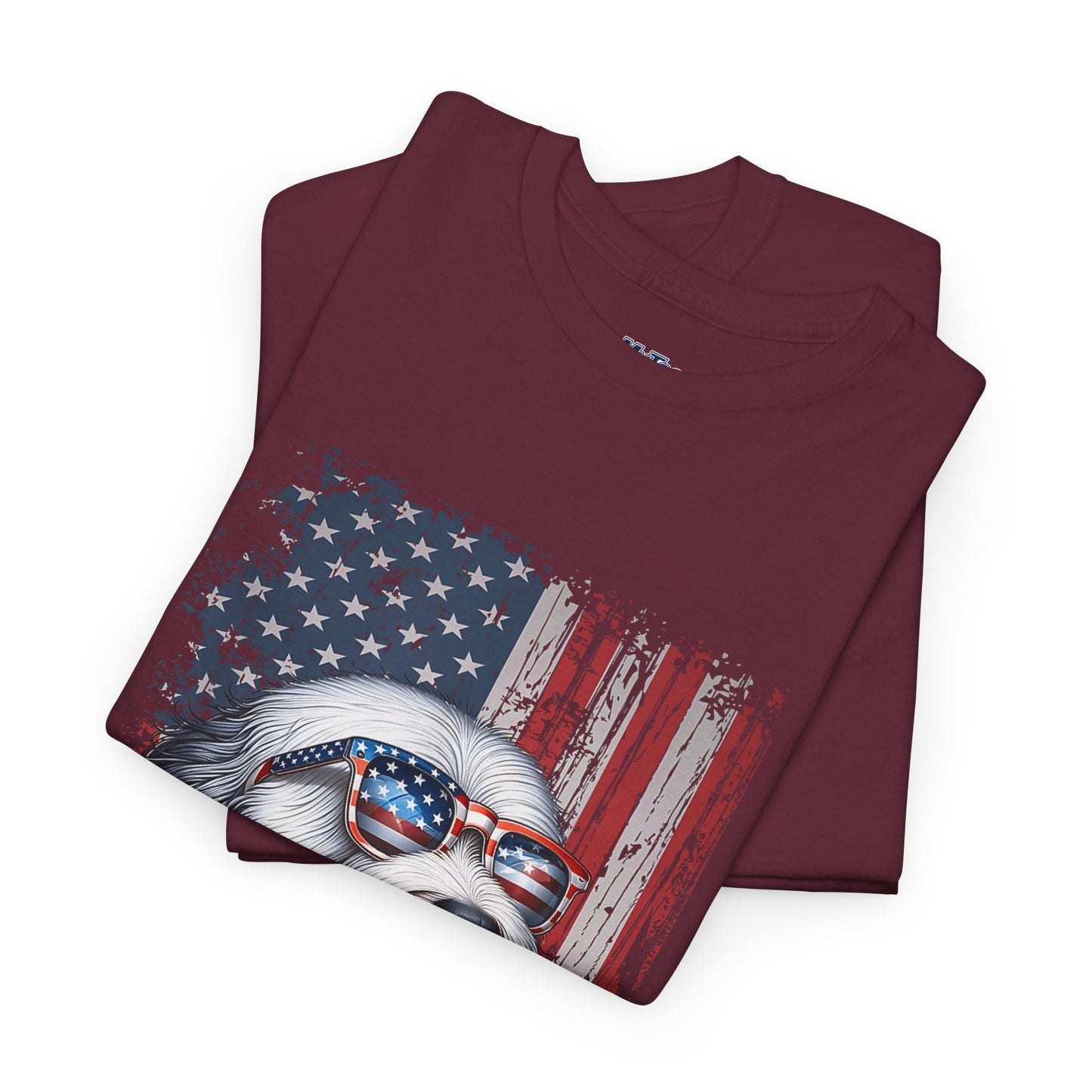 Patriotic Old English Sheepdog With Sunglasses Unisec T-Shirt