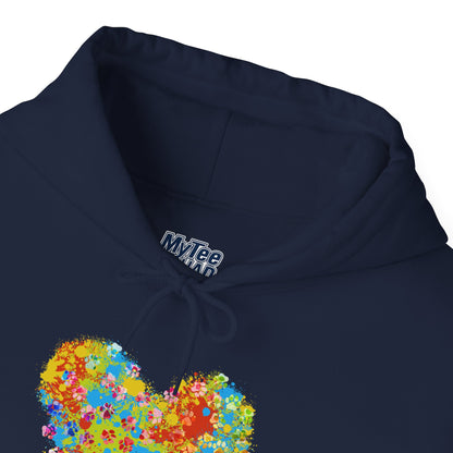 Colorful Heart Graphic Cozy Hoodie | Comfortable Winter Apparel