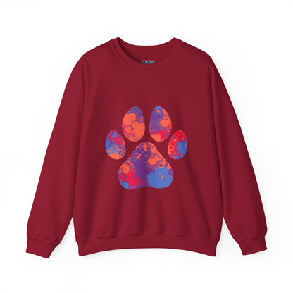 Colorful Paw Print Crewneck Sweatshirt | Pet Lover Gift, Cozy Casual Wear