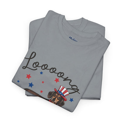 Patriotic Dachshund Loooong Live Freedom Unisex T-Shirt