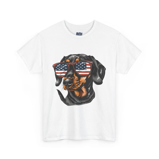 Patriotic Dachshund With Sunglasses Unisex T-Shirt