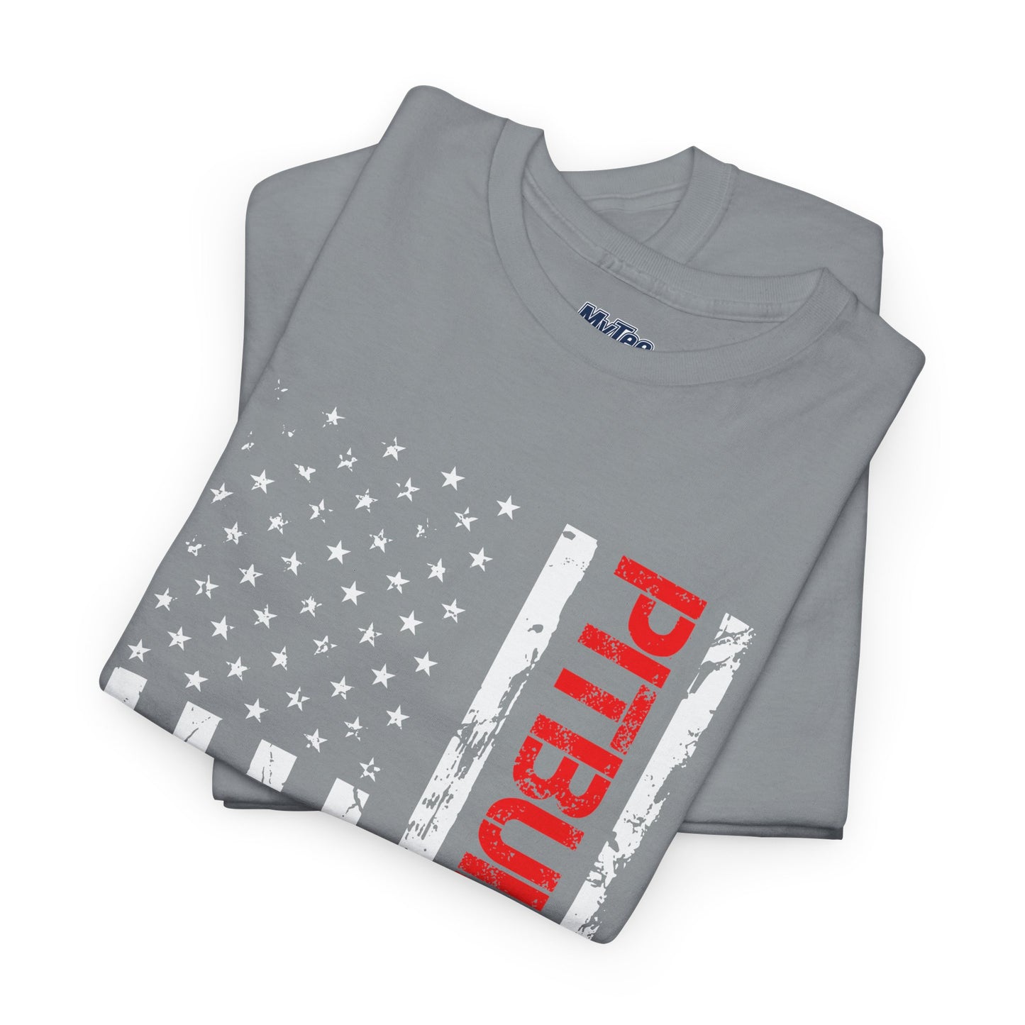Patriotic Pitbull Dad Heavy Cotton T-Shirt | Father's Day Gift