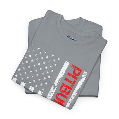 Patriotic Pitbull Dad Heavy Cotton T-Shirt | Father's Day Gift
