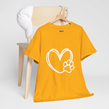 Simple Paw Heart Unisex T-Shirt – For Dog Lovers