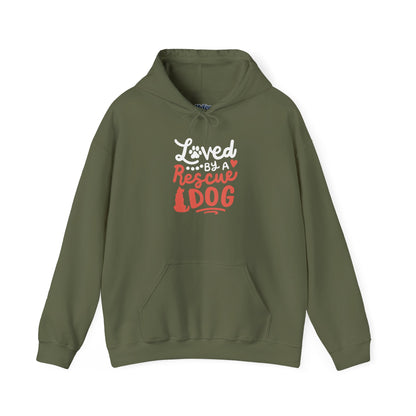 Loved By A Rescue Dog Hoodie | Pet Lover Gift, Fur Mom Hoodie, Pet Dad Apparel