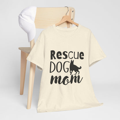Rescue Dog Mom Cotton T-Shirt