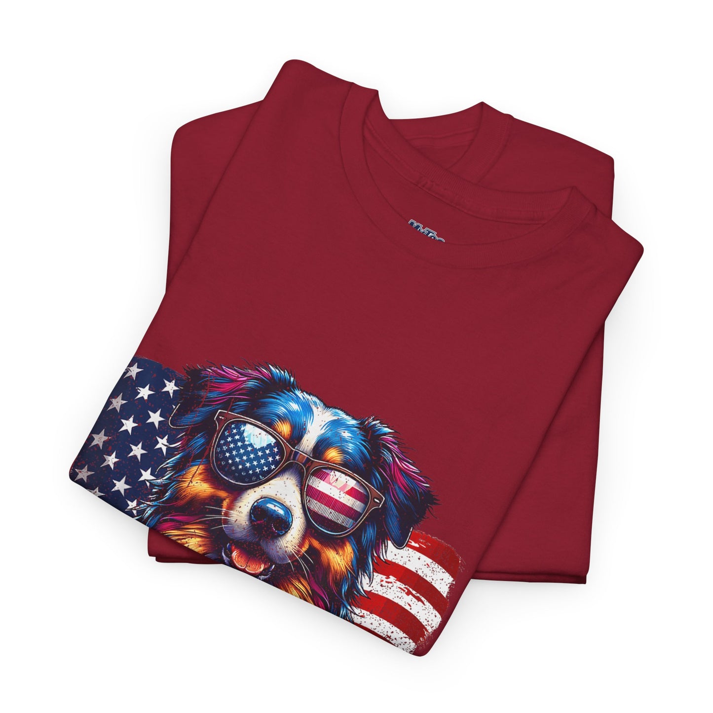 Patriotic Australian Shepherd With Sunglasses Unisex T-Shirt