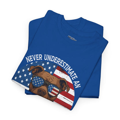 Never Underestimate An Old Man With A Pitbull T-Shirt | Gift For Dog Father
