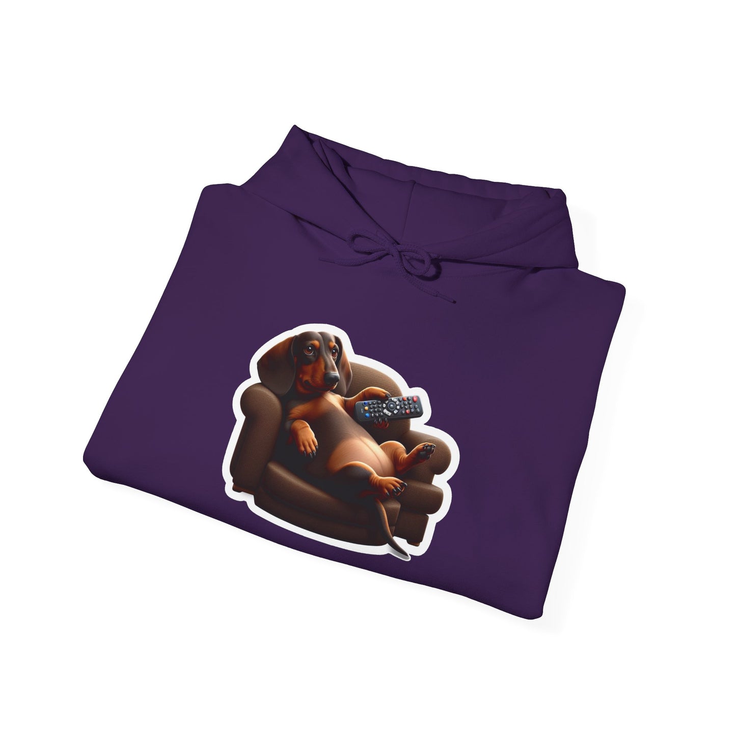 Dachshund TV Boss Unisex Hoodie– Funny Wiener Dog Relax Tee