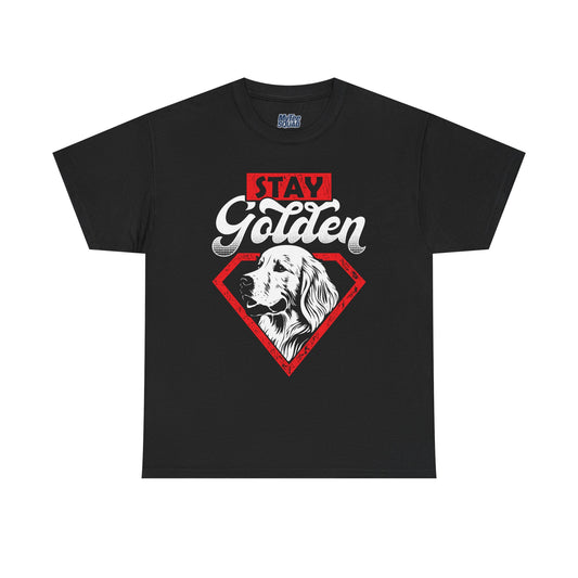 Stay Golden Unisex Cotton T-Shirt | Best Gift For Dog Lover