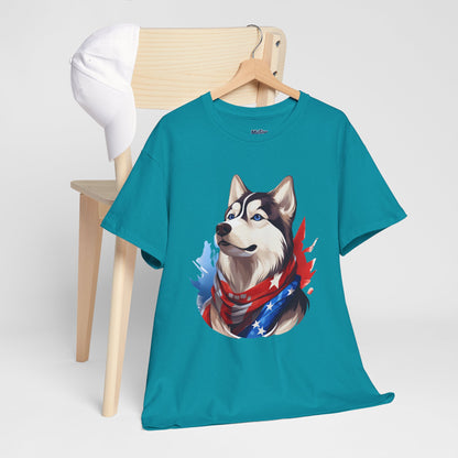 Patriotic Siberian Husky Unisex T-Shirt
