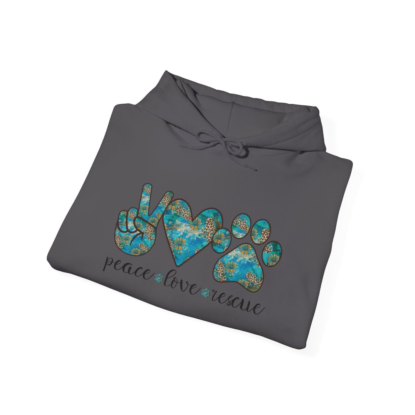 Peace Love Rescue Hoodie For Animal Rescuers
