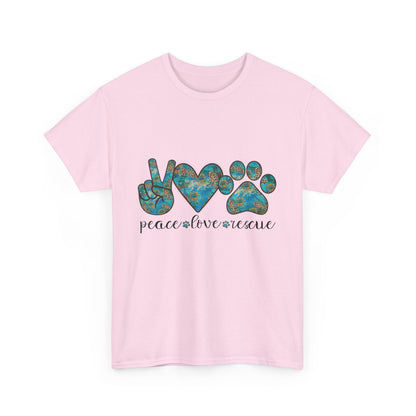 Peace Love Rescue T-Shirt | For Animal Rescuers