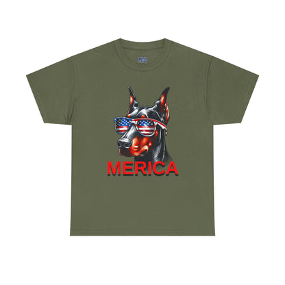 Patriotic Doberman With Sunglasses Unisex T-Shirt