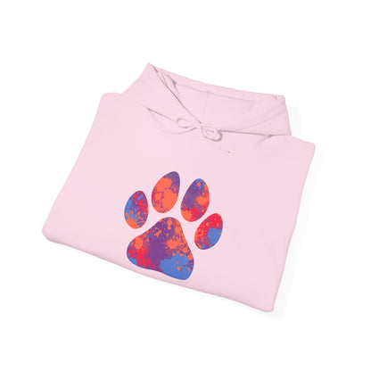 Colorful Paw Print Unisex Hoodie - Cozy Gift For Pet Lovers, Dog Mom/Dad Gift